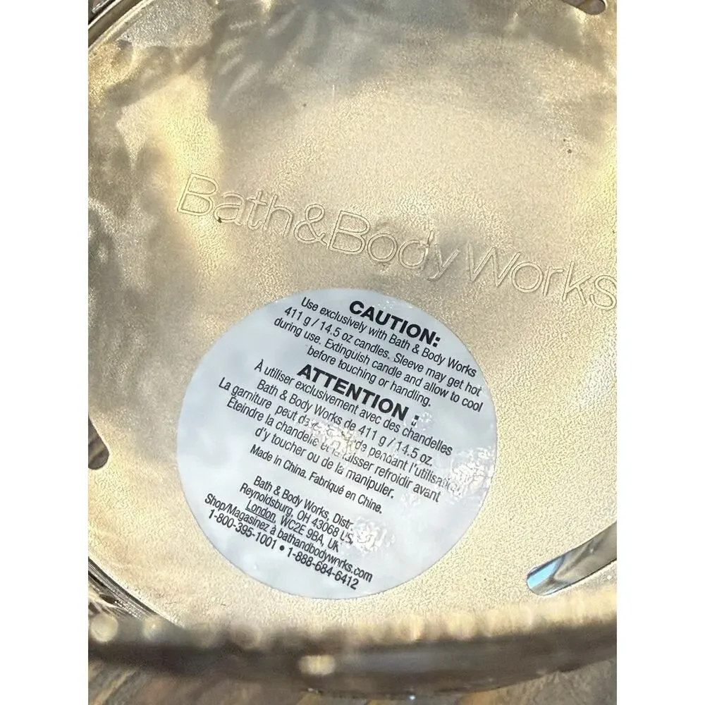 Bath & Body Works Glitter Butterfly Gold Metal Pedestal Candle Holder 3-Wick - Picture 4 of 7